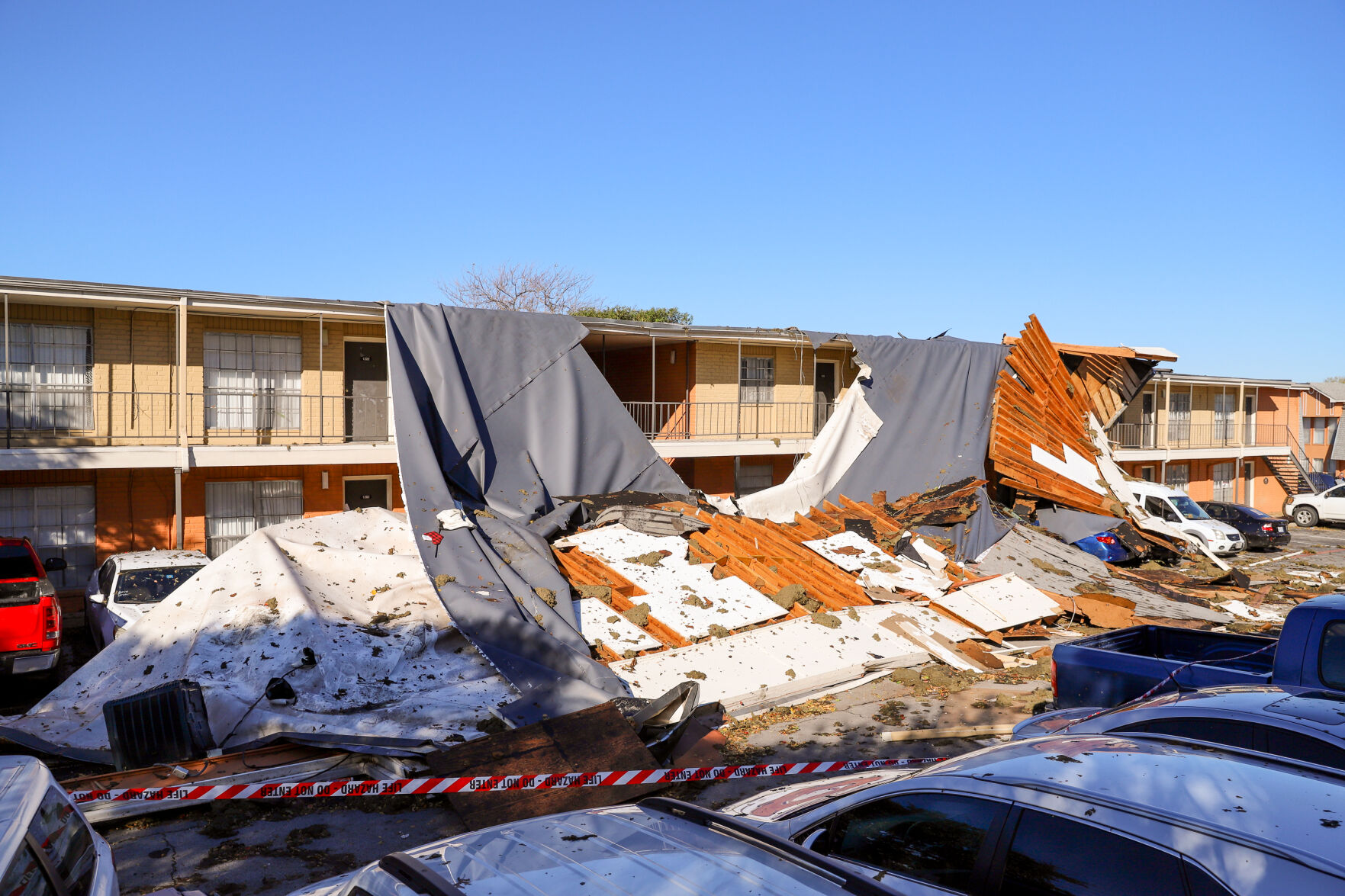 Photos: EF2 tornado in Arlington leaves roof damage, collapsed buildings in its wake